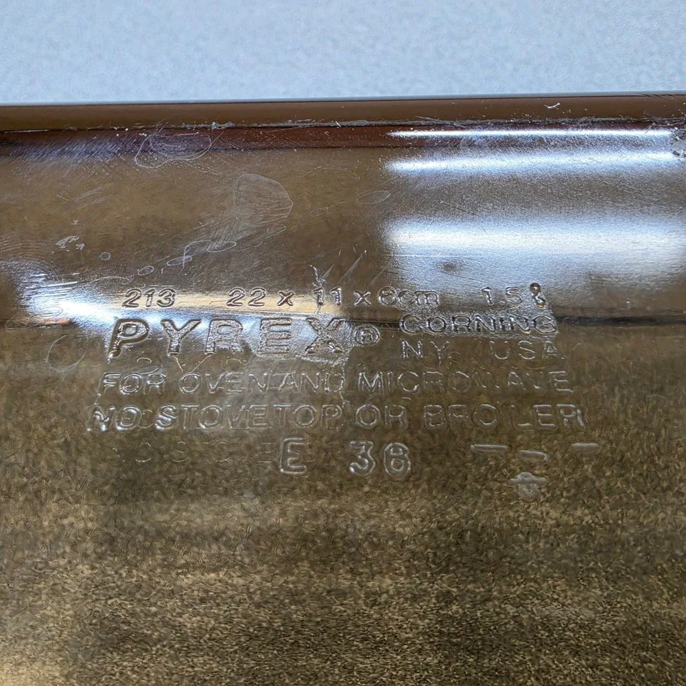 Pyrex Loaf Pan Set 2 Unisex 1.5QT Brown Excellent Fireside Smoked Glass 213-S